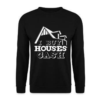 I Buy Houses Fast Real Estate Investor Agent - Unisex Sweatshirt - black - Front - Alina (178cm) & Michal (187cm)