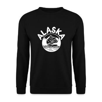 Alaska Mountain Lover Vintage - Unisex Sweatshirt - black - Front - Alina (178cm) & Michal (187cm)