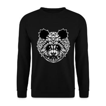 Panda - Unisex Sweatshirt - black - Front - Alina (178cm) & Michal (187cm)