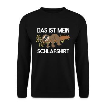 Faultier Offizielles Schlafshirt Faultierspruch - Unisex Pullover - Schwarz - Vorne - Alina (178cm) & Michal (187cm)