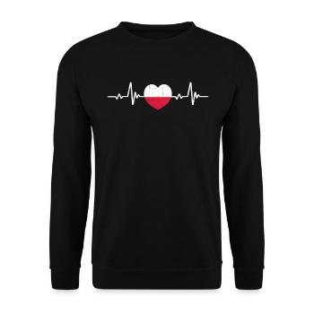 Pologne Polska Drapeau polonais Rétro - Sweat-shirt Unisexe - noir - Devant - Alina (178cm) & Michal (187cm)