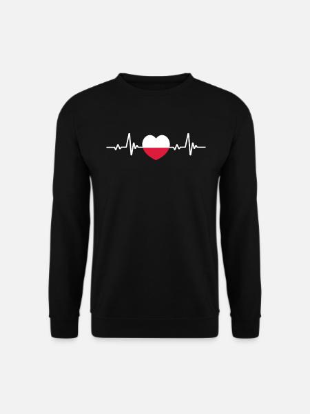 Polen Herz Polnische Flagge - Unisex Pullover - Schwarz