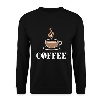 Café Boire du lait Café Tasse de café Dicton - Sweat-shirt Unisexe - noir - Devant - Alina (178cm) & Michal (187cm)