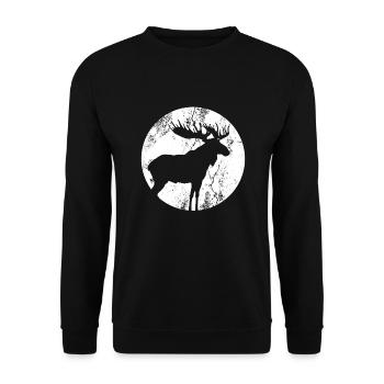 Elch - Unisex Pullover - Schwarz - Vorne - Alina (178cm) & Michal (187cm)
