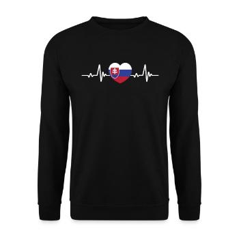 Slovakia Slovakia Heart Slovak flag - Unisex Sweatshirt - black - Front - Alina (178cm) & Michal (187cm)