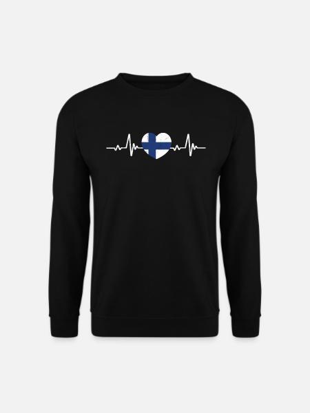 Finnland Herz Finland Suomi Finnische Flagge Retro - Unisex Pullover - Schwarz