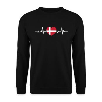 Danemark Cœur Danemark Danmark Drapeau danois - Sweat-shirt Unisexe - noir - Devant - Alina (178cm) & Michal (187cm)