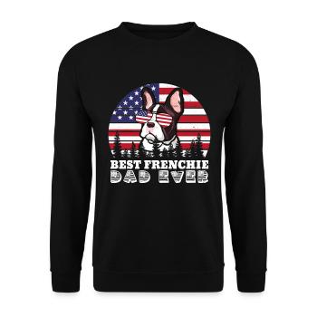 Best Frenchie Dad Ever French Bulldog Papa - Unisex Sweatshirt - black - Front - Alina (178cm) & Michal (187cm)