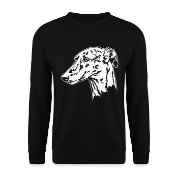 GALGO ESPANOL bringé Portrait Lévrier Wilsigns - Sweat-shirt Unisexe - noir - Devant - Alina (178cm) & Michal (187cm)