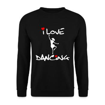 I Love Dancing - Unisex Pullover - Schwarz - Vorne - Alina (178cm) & Michal (187cm)