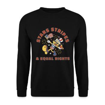 Land Of The Free Because Of The Brave - Unisex Sweatshirt - black - Front - Alina (178cm) & Michal (187cm)
