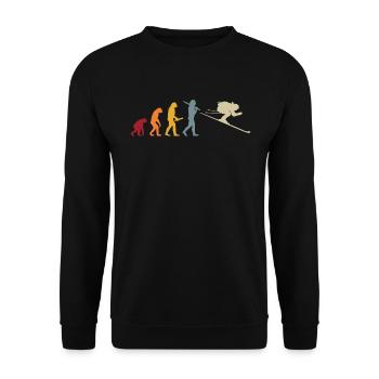 Evolution Ski Downhill Slalom Piste Party Gift - Unisex Sweatshirt - black - Front - Alina (178cm) & Michal (187cm)