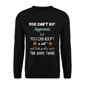 You Can't Buy Happiness, But You Can Adopt A Cat - Unisex Pullover - Schwarz - Vorne - Alina (178cm) & Michal (187cm)