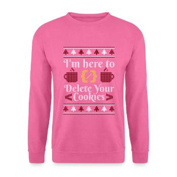 Ugly Sweater IT Nerd Cookie Deleting - Unisex Pullover - Pink - Vorne