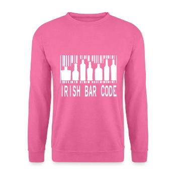 Funny St. Patrick's Day Irish Beer Lovers Bar Code - Unisex Sweatshirt - pink - Front