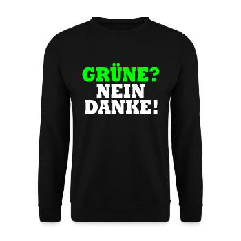 Grüne Nein Danke - Unisex Pullover - Schwarz - Vorne - Alina (178cm) & Michal (187cm)