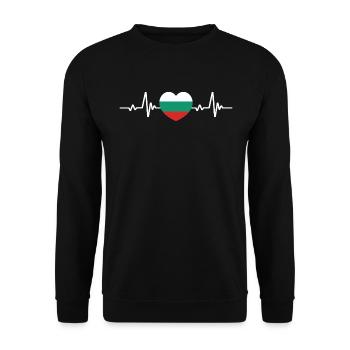 Bulgaria Heart Bulgarian Flag Flag - Unisex Sweatshirt - black - Front - Alina (178cm) & Michal (187cm)