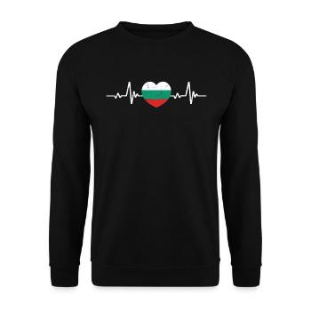 Bulgarien Herz Bulgaria Bulgarische Flagge Vintage - Unisex Pullover - Schwarz - Vorne - Alina (178cm) & Michal (187cm)