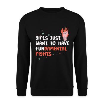 Les filles veulent juste avoir des droits humains fondamentaux - Sweat-shirt Unisexe - noir - Devant - Alina (178cm) & Michal (187cm)