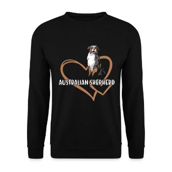 Dog Aussie Heart - Unisex Pullover - Schwarz - Vorne - Alina (178cm) & Michal (187cm)