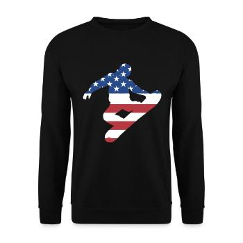 Sport Us Flag Snowboarding - Unisex Pullover - Schwarz - Vorne - Alina (178cm) & Michal (187cm)