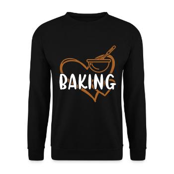 Baker Heart Baking - Unisex Sweatshirt - black - Front - Alina (178cm) & Michal (187cm)
