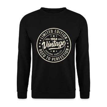 Vintage 1954 Gift 1954 Retro Birthday 1954 - Unisex Sweatshirt - black - Front - Alina (178cm) & Michal (187cm)