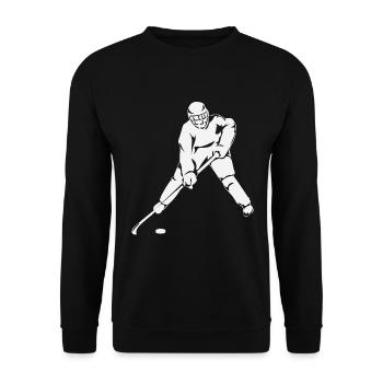 Eishockey Spieler - Unisex Pullover - Schwarz - Vorne - Alina (178cm) & Michal (187cm)
