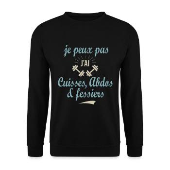 J'peux pas j'ai fitness gym, sport, musculation - Sweat-shirt Unisexe - noir - Devant - Alina (178cm) & Michal (187cm)