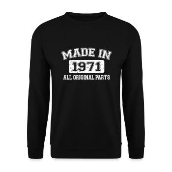 Made in 1971 51st birthday Born in 1971 - Unisex Sweatshirt - black - Front - Alina (178cm) & Michal (187cm)