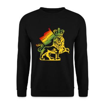 Afrika Löwenkopf Löwe Tier Löwen Maori König - Unisex Pullover - Schwarz - Vorne - Alina (178cm) & Michal (187cm)