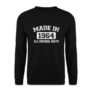 58th Birthday Made in 1964 All Original Parts - Unisex Sweatshirt - black - Front - Alina (178cm) & Michal (187cm)
