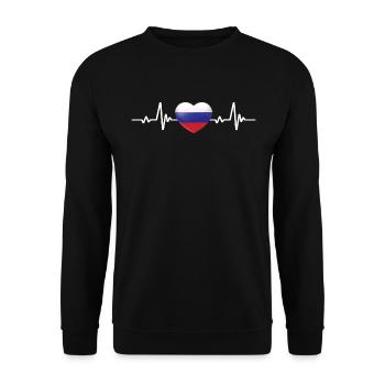 Russie Cœur Drapeau russe - Sweat-shirt Unisexe - noir - Devant - Alina (178cm) & Michal (187cm)