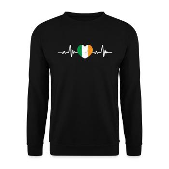 Irland Herz Irische Flagge Retro - Unisex Pullover - Schwarz - Vorne - Alina (178cm) & Michal (187cm)