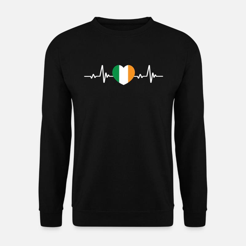 Irish Flag Heart Ireland - Unisex Sweatshirt - black