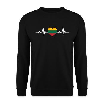 Lithuania Heart Lithuanian Flag - Unisex Sweatshirt - black - Front - Alina (178cm) & Michal (187cm)