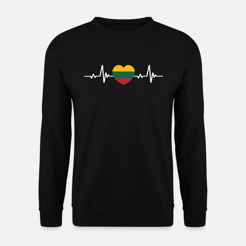 Lituanie Heart Drapeau lituanien - Sweat-shirt Unisexe - noir
