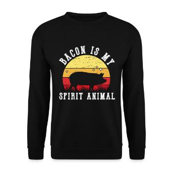 Bacon is my soul animal Funny bacon lover - Unisex Sweatshirt - black - Front - Alina (178cm) & Michal (187cm)