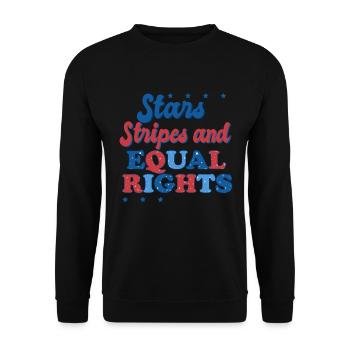 Rayures étoilées et égalité - Sweat-shirt Unisexe - noir - Devant - Alina (178cm) & Michal (187cm)