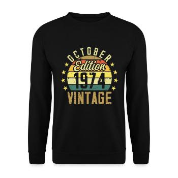 Les légendes sont nées en Octobre 1974 - 1974 - Sweat-shirt Unisexe - noir - Devant - Alina (178cm) & Michal (187cm)