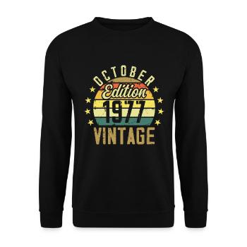 Les légendes sont nées en Octobre 1977 - 1977 - Sweat-shirt Unisexe - noir - Devant - Alina (178cm) & Michal (187cm)