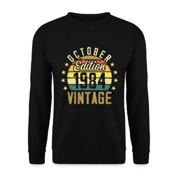 Les légendes sont nées en Octobre 1984 - 1984 - Sweat-shirt Unisexe - noir - Devant - Alina (178cm) & Michal (187cm)