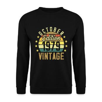 Die Legenden wurden im Oktober 1979 - 1979 geboren - Unisex Pullover - Schwarz - Vorne - Alina (178cm) & Michal (187cm)