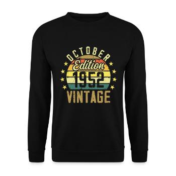 The legends were born in October 1952 - 1952 - Unisex Sweatshirt - black - Front - Alina (178cm) & Michal (187cm)