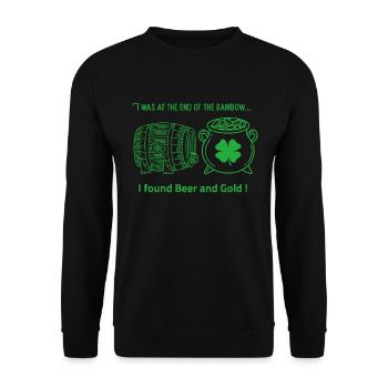 I found Gold and Beer - St. Patrick's Day - Unisex Sweatshirt - black - Front - Alina (178cm) & Michal (187cm)
