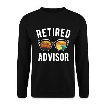 Retired consultant's beach sunglasses - Unisex Sweatshirt - black - Front - Alina (178cm) & Michal (187cm)