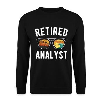 Retired Analyst's Beach Eyewear Vibe - Unisex Sweatshirt - black - Front - Alina (178cm) & Michal (187cm)
