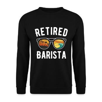 Beachy Retirement Vibes for coffee enthusiasts - Unisex Sweatshirt - black - Front - Alina (178cm) & Michal (187cm)