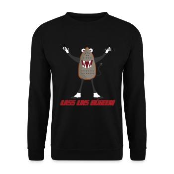 Bügeleisen Halloween Monster Lass uns bügeln - Unisex Pullover - Schwarz - Vorne - Alina (178cm) & Michal (187cm)