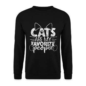Les chats sont mes personnes préférées - Dictons de chat - Sweat-shirt Unisexe - noir - Devant - Alina (178cm) & Michal (187cm)